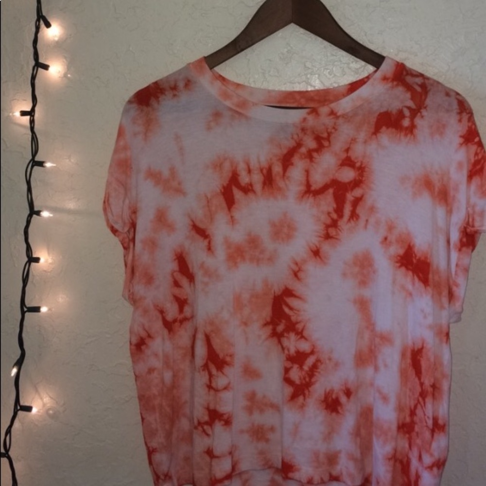 orange tye-dye crop top